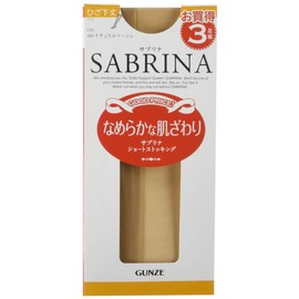 Gunze SPS73 SPS73 Women's Short Stockings, Sabrina, Smooth to the Skin, Below Knee Length, 3 Pairs, beige (natural beige)