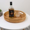 Coffee Table Tray Round Rattan Ottoman Tray Woven Serving Trays