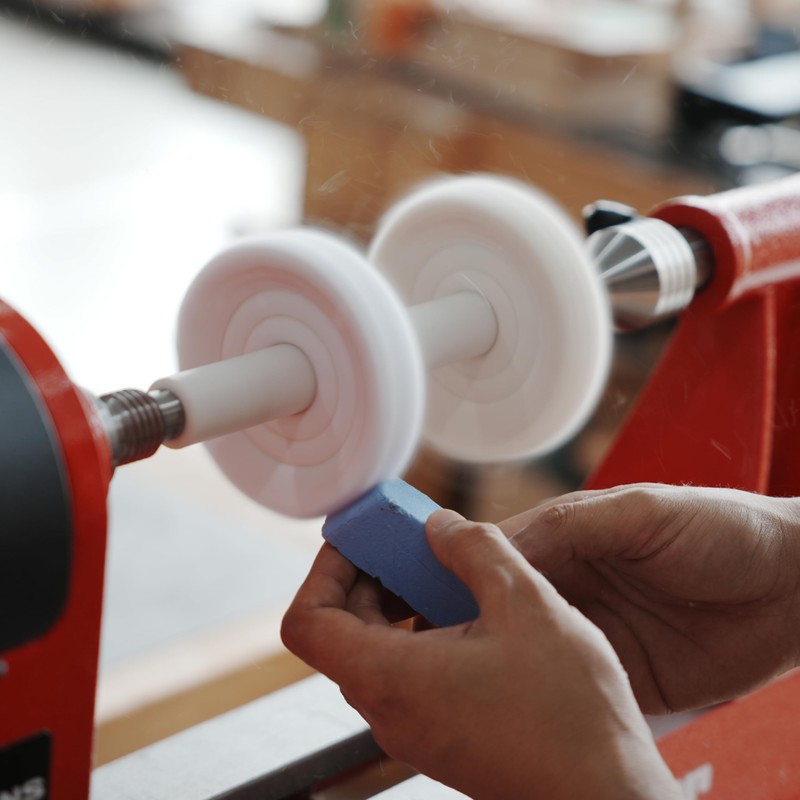 BMWOOD Woodworking Lathe Buffing System, 2 Step 2X 4" Wheel