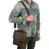 Handadsume Canvas + Genuine Leather Travel A4 Tote Satchel Messenger
