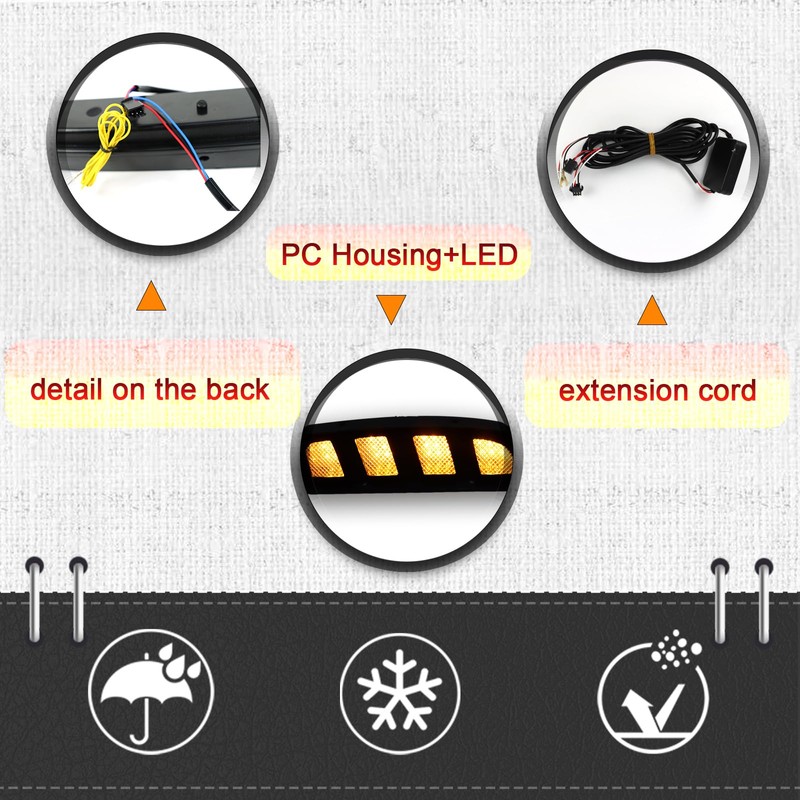 BINQIGOO LED Daytime Running Light Front Bumper Fog Light, Switchback