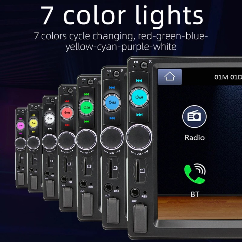 Virego Single 1Din 7" Touch Screen Stereo Bluetooth Radio Car