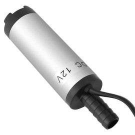 Jectse Submersible Pump, DC 12V 12L/Min 8500R/Min 25W Electric Kerosene Pump, Silver Stainless Steel for Bilge Discharge Pool Drainage, Lift Head 1.5m~2m