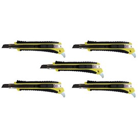 5-Pack Fastcap Kaizen Utility Knife for Cutting Boxes, Paper, Tape, Kaizen Foam, Features Replaceable Retractable Break-Away Blade And Integrated Box Tape Cutter