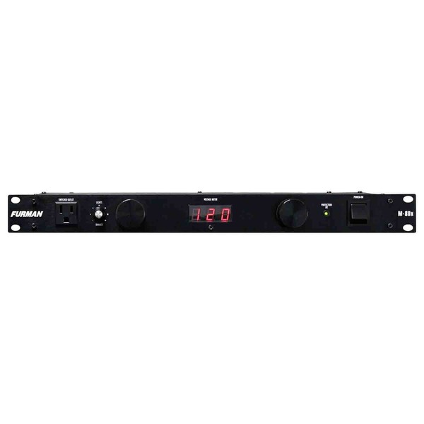 Furman M-8Dx Merit Series Power Conditioning, 15 Amp, 9 Outlets with Wall Wart Spacing, Pullout Lights, Digital Voltmeter
