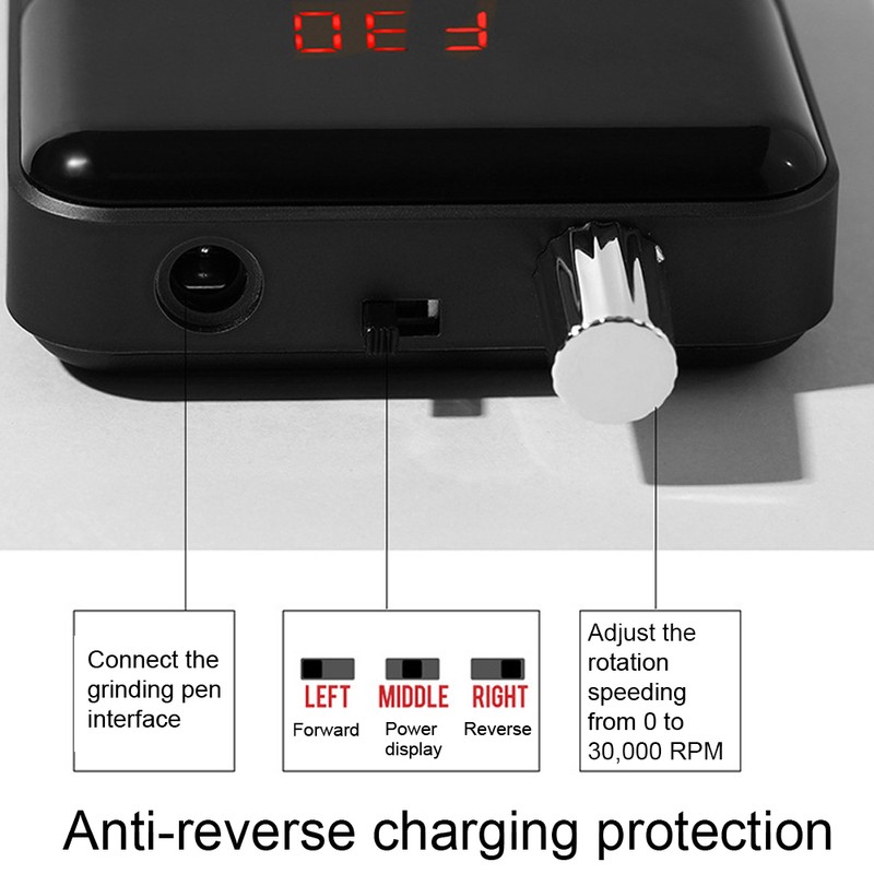 30000RPM Professional Nail Drill Portable Electric Nail Polishing Machine Mini