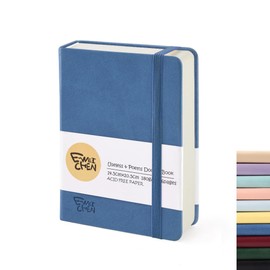Small Blank Notebook, 96Pages, Hardcover Sketch Book for Drawing, 5.7x4.1" Pocket Journal Notebook for Travel, 180gsm Thick Paper Diary Notebooks for Work, Leather Cover Memo for Writing. Deep Blue