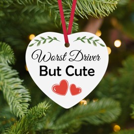 New Driver Gift Christmas Ornament Sweet 16 Gifts for Girls Daughter Drive Safe Gift Ceramic Ornament New Driver Gift for Husband Boyfriend 16th Birthday Gift for Girls Graduation Christmas Decoration
