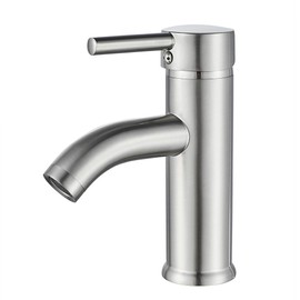Bathroom Faucet Brushed Nickel One-Handle, Modern one Hole Bathroom Sink Faucet Lavatory Faucet with Deck