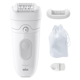 Braun Silk-épil 5 5-011 Women's Epilator / Hair Remover for Long-Lasting Hair Removal, White/Grey