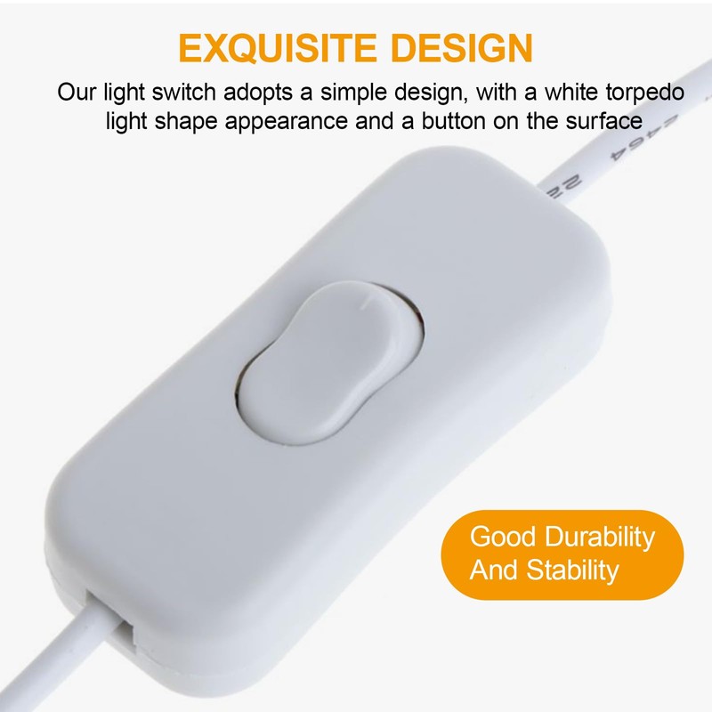 DAJING Inline Light Switch for Lamps - 2-Pack, 250V 2A,