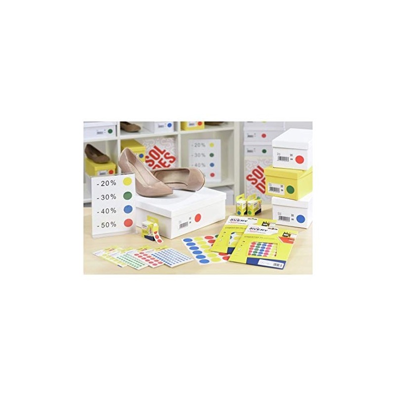 Avery PET24R 400 Tablets Diameter 24 mm A5 Sheet Red