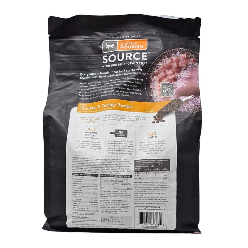SIMPLY NOURISH Source High Protein Kitten Chicken and Turkey Dry