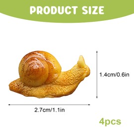 QACUU 4pcs Mini Snail Resin Animals, Realistic Mini Resin Animals Figurines for Fairy Garden Accessories, Succulent Decor, Outdoor Garden Ornaments & Home Decoration