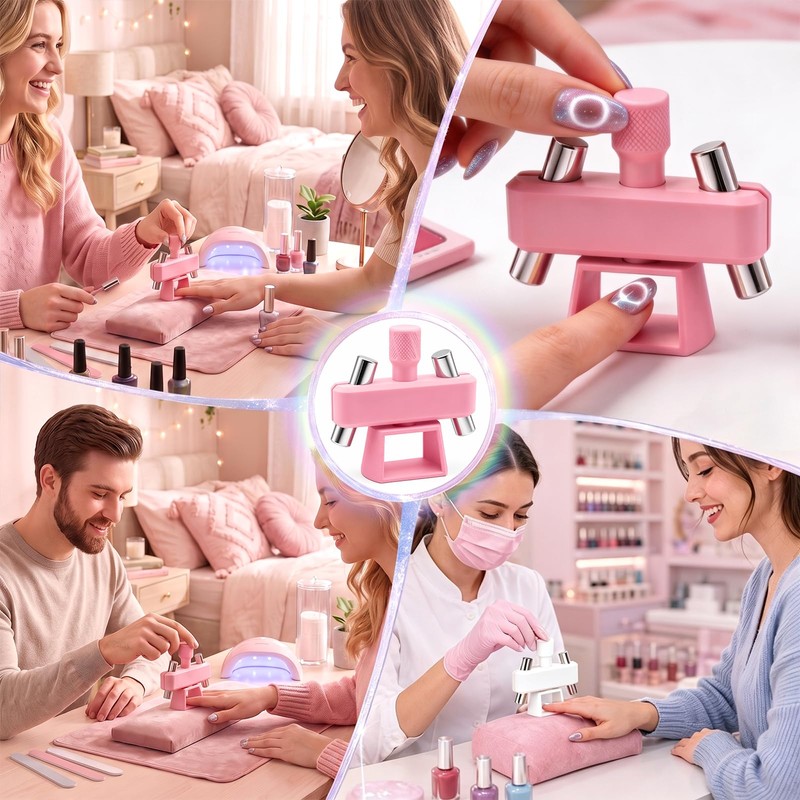 2Pcs Automatic Cat-Eye Nail Magnet for Cat Eye Gel Polish,