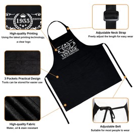 70th Birthday Gifts for Men Women, Happy 70th Birthday Gift Ideas, 1955 70 Birthdays Decoration for Men Women, Cool 70 Years Old Chef Aprons for Man with 3 Pockets for Dad Husband Grandpa Friends