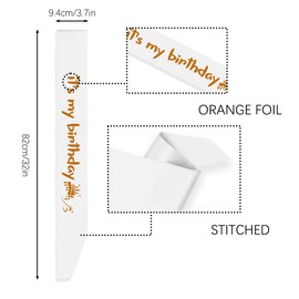 Birthday Sash for Men, Birthday Gifts Women, Birthday Decorations Woman, Birthday Decor, its my birthday Sash, Birthday Party Suppliers (Black and White)