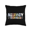 Cute Allergy Technician Lettering Allergy Testing Expert Throw Pillow