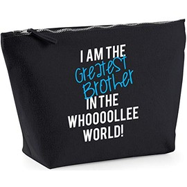 Hippowarehouse I Am The Greatest Brother In The Whooooollee World! printed make up cosmetic wash bag 18x19x9cm