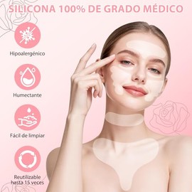 11 PCS Parches de Silicona para Arrugas y Líneas de Expresión con Colágeno Hidrolizado,Reutilizables,Parche Antiarrugas Pueden Reducir Las LíNeas Finas, Hidratar y Reafirmar
