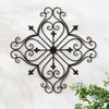 Glitzhome Metal Cutout Garden Wall Decor Floral Heart Hanging Art