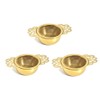 3 Pieces Gold Empress Tea Strainers with Drip Bowls, Mesh