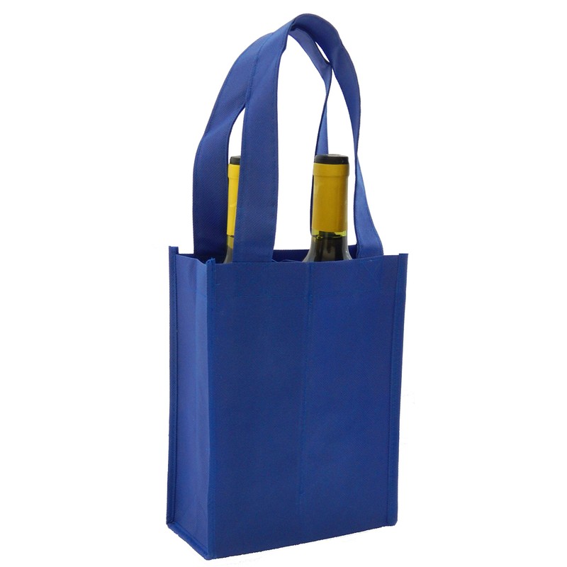CYMA Reusable 2 Bottle Wine Tote- 4 Pack (Royal Blue)