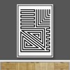 Ashbrook Framed Canvas Print Wall Art Black and White Geometric