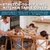 Sorfey Kitchen Tablecloth -Fitted with Elastic, Vinyl with Flannel Back,