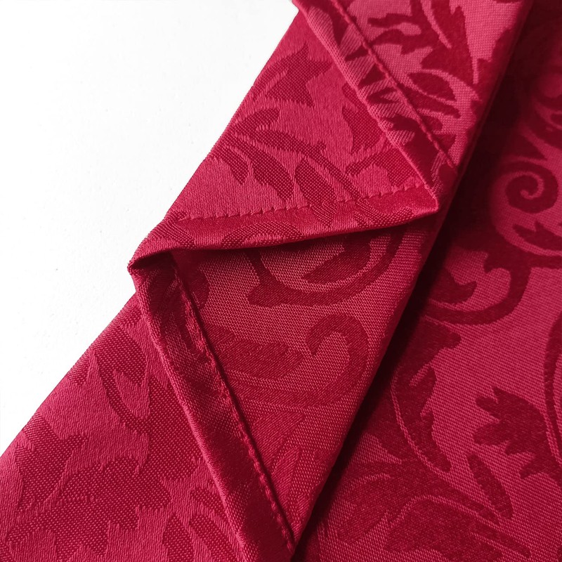WedDecor 90" Round Damask Tablecloth Scrolled Leaves Pattern Seamless Circular