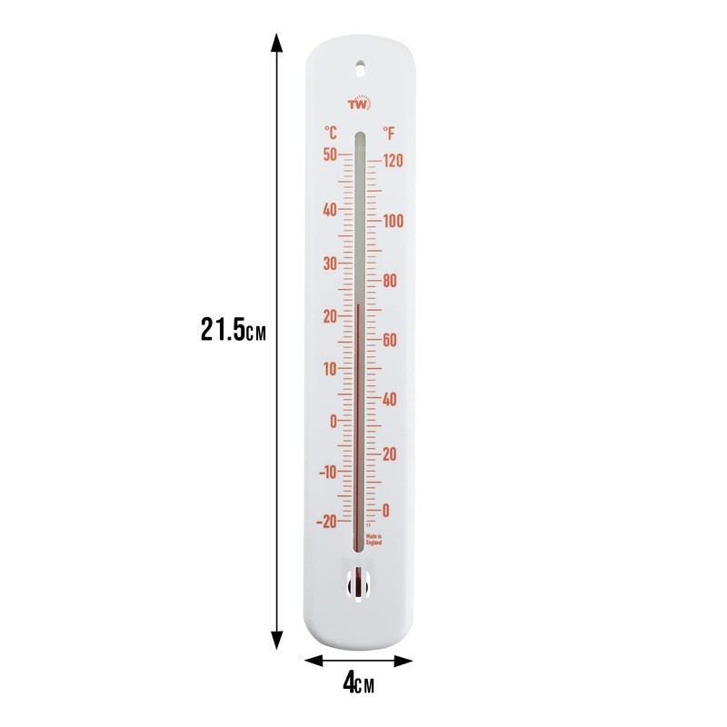 Wall Thermometer 215mm - Colour Coded Room Thermometer - Made