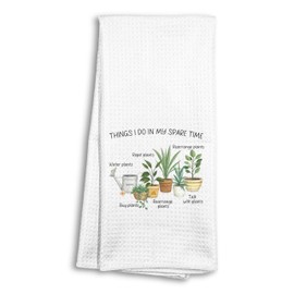 DEQSX Houseplant Botanical Kitchen Towels, Gifts for Plant Lovers Women Dish Tea Towels for Kitchen Decorative, Plant Mom Lady Gifts Hand Towels for Bathroom Decor, 16x24 Inch