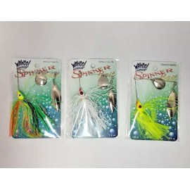 Wahoo Three Wahoo Spinnerbaits Assorted Colors 1/4 & 3/8 oz. Bass Lure Baits Tackle