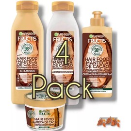 Garnier Fructis Hair Food  Shampoo + Conditioner, MASCARILLA + Cream Kit 4 Pack!