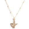 Open Design Dove Pendant or Charm in 24k Gold Plated