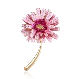 Anmpab Enamel Brooches for Women with Stamen Floral Brooch Pins for Crafts Brooch Bouquets for Wedding Jewelry Gifts for Woman Nurse and Graduate Students (Pink)