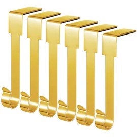ARCHCRTC Christmas Stocking Holders Mantel Hook Hangers Fireplace Hooks Hanger Christmas Stocking Hook Fireplace Hanger Grip for Christmas Party Decorations (Gold, 6)