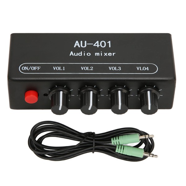 4 Channel Mini Audio Line Mixer, 4 in 1 Out