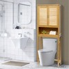 RoyalHouse Bamboo Over The Toilet Storage Cabinet with Bottom Shelf,