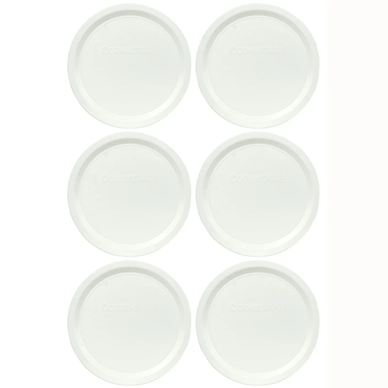 Corningware F-16-PC 16oz French White Food Storage Replacement Lid (6-Pack)