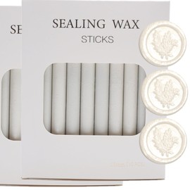Pearl White Sealing Wax Sticks, ONWINPOR 20 Pieces Glue Gun Wax Seal Sticks Wax Stamp, Easy Melting Wax Seal Sticks for 0.43'' Glue Gun Wax Sealing Sticks (20, Pearl White)