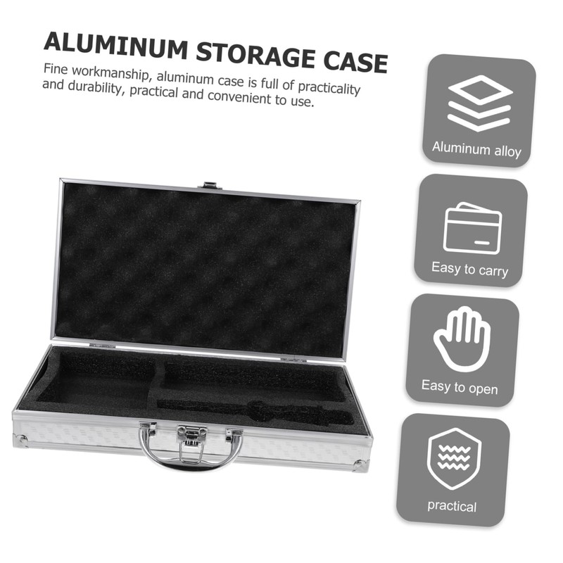 Levemolo Portable Aluminum Storage for Tools Metal Suitcase Locking Mechanism