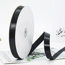 CC wonderland zone 3/8 Inch Black Satin Ribbon Rolls(10mm Wide x 91m Long) for Gift Wrapping,Crafting,Florist