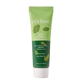 pūrlisse Exfoliante facial Kale + Vitamina K – Lavado facial exfoliante para desintoxicación y estiramiento de poros – Repleto de antioxidantes para u