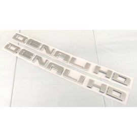 Unbranded 2PC CHROME DENALI HD REPLACEMENT FOR GMC REAR TRUNK DOOR FENDER EMBLEM BADGE LID