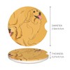 Buyidec Cartoon Golden Retriever Dog Absorbent Car Coasters 2 Pack