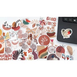Variety Stickers 50 Cute Boho Stickers Vintage Pack Waterbottle Laptop Car Decoration Decals Lot