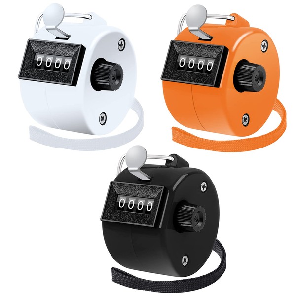 BeautyChen 3pcs Clicker Counters 4-Digit Number Count with Wrist Rope