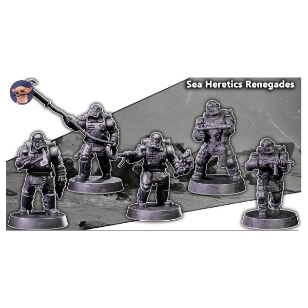 3D Printed 5x Sea Heretic Renegades - Heretics Naval Raiding
