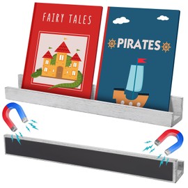 Tanlade 2 Magnetic Book Shelf for Whiteboard Magnetic Shelf Classroom Wooden Picture Ledge Floating Shelves for Wall Fridge Bedroom Bathroom Kid Room Office